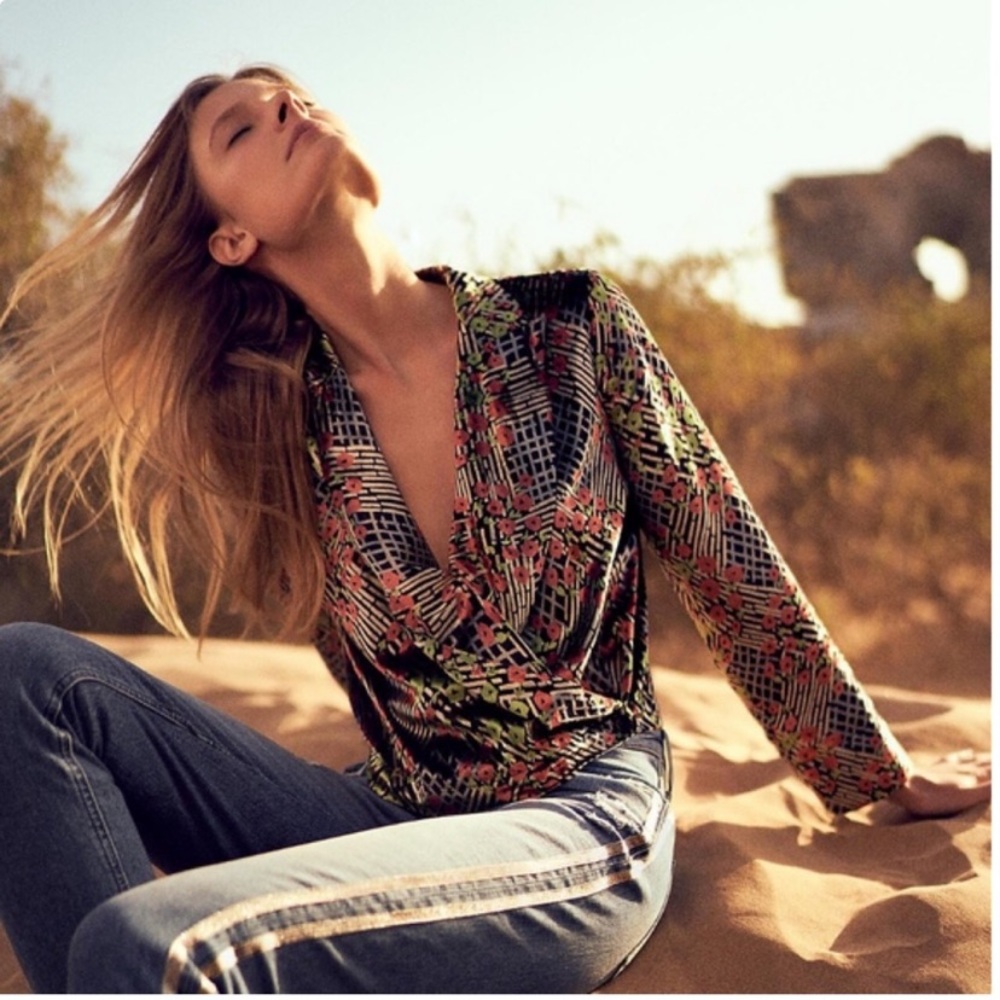 Anthropologie Ett:Twa Velvet Wrap Blazer